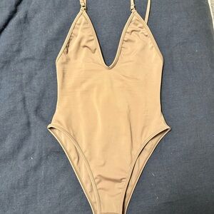 Tan One-Piece Swimsuit